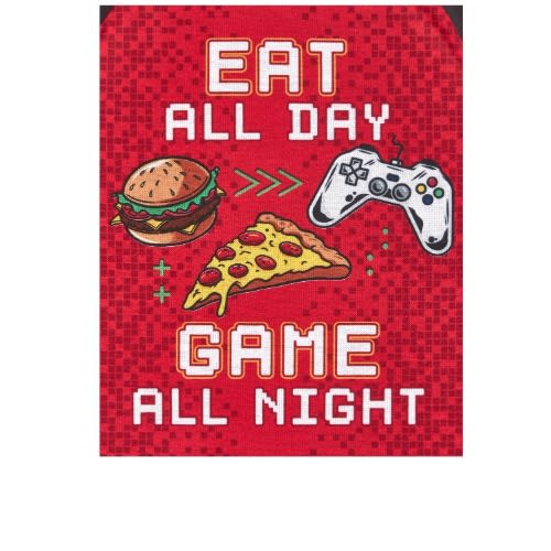 Boys Eat All Day Snug Fit Cotton Long Sleeve Pyjamas - Red