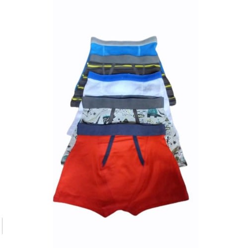 Boys Pure Cotton Boxers - 6pcs - Mixed Colours
