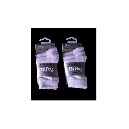 3-in-1 Plain Colored Socks- White X 2qty