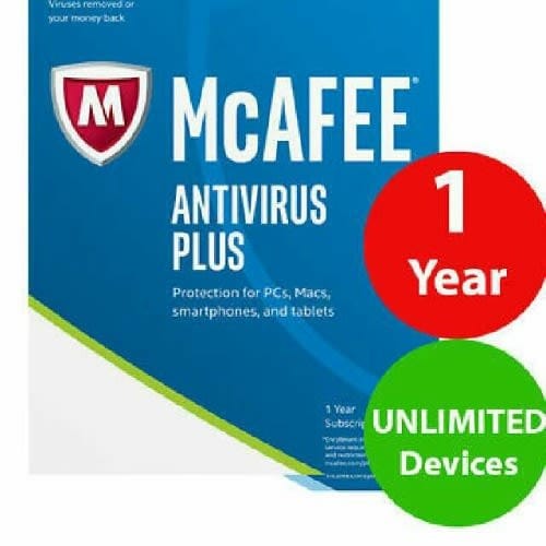Mcafee Antivirus 2020 Unlimited Devices-1 Year License