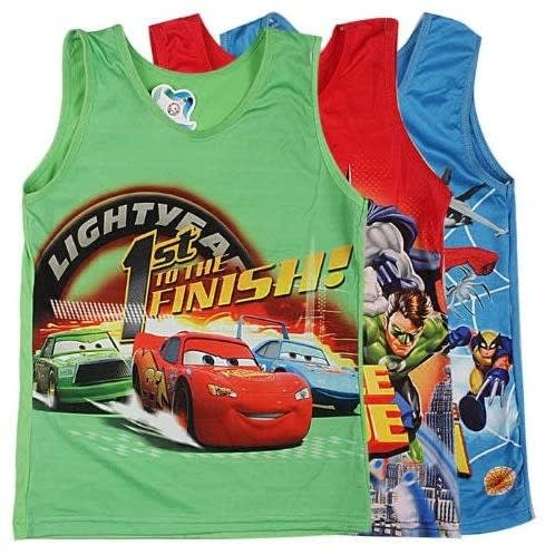 Boys' Cartoon Character Singlet - Pack Of 3