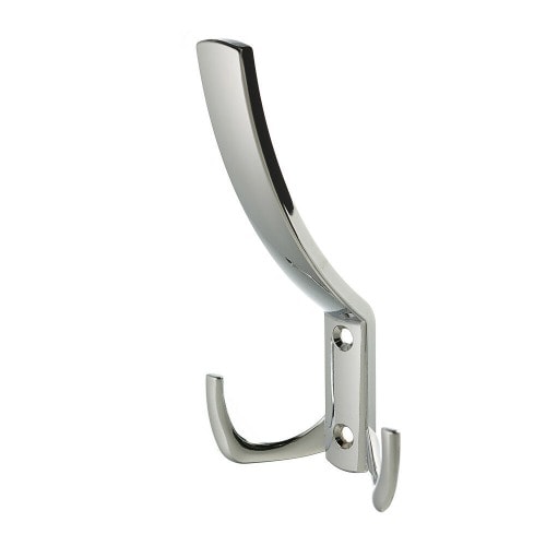 Triple Wardrobe Door Hat Coat Wall Mounted Hook Hanger - Silver