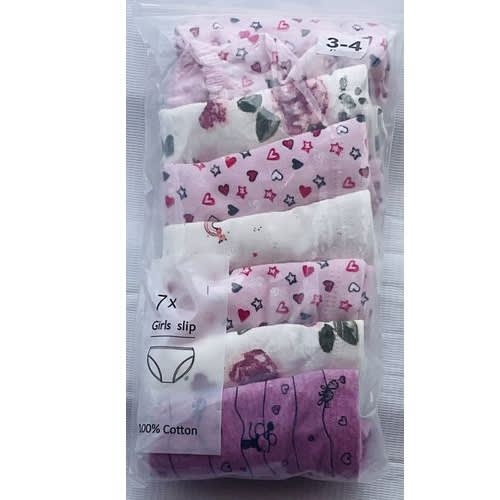 7 Pack Colored Girls Briefs- A3
