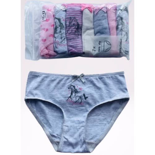 7 Pack Colored Girls Briefs- H