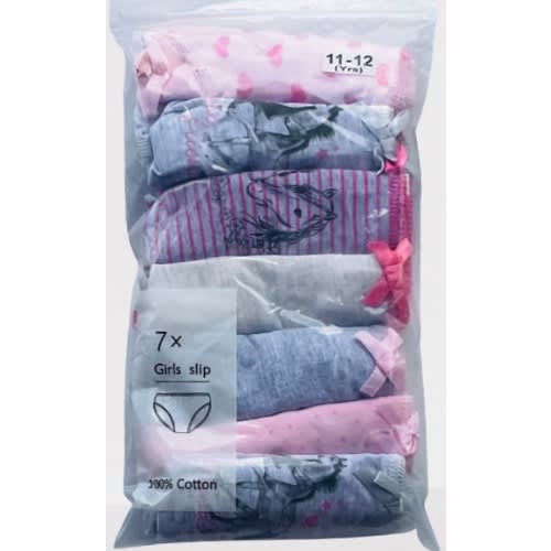 7 Pack Colored Girls Briefs- H