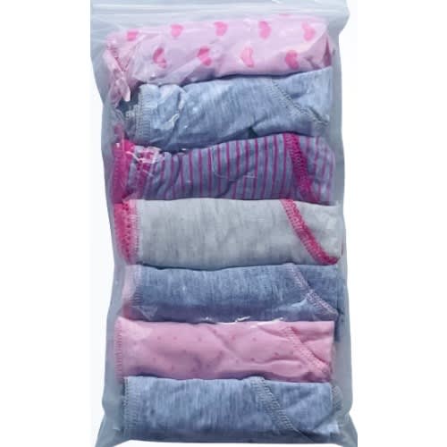 7 Pack Colored Girls Briefs- H