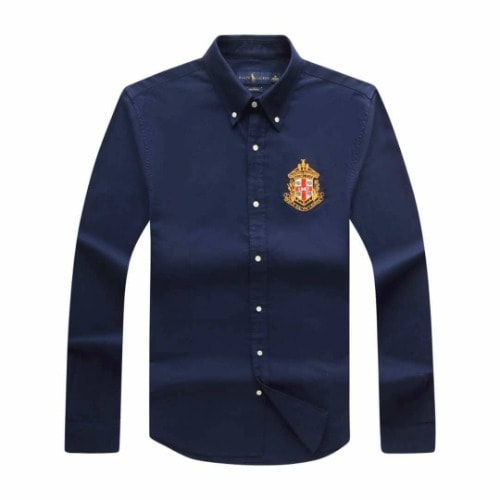 Embroidered Mens Blue Polo