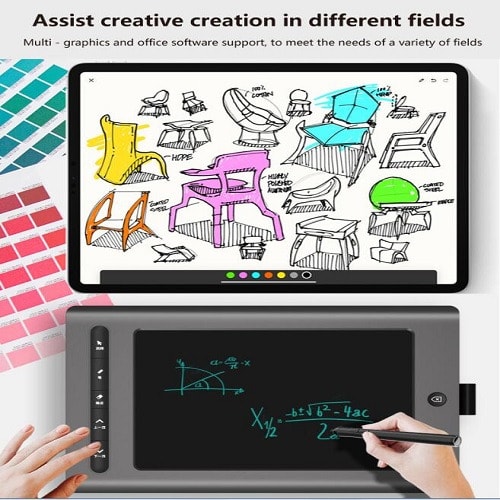14" 2.4G Wireless Digital Graphics Tablet With Battery-free Passive Stylus Pen