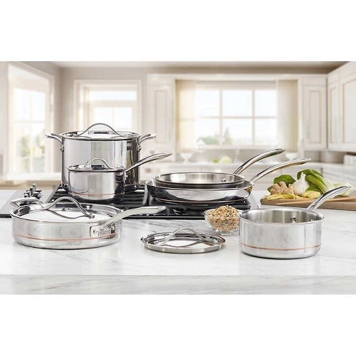 Clad Stainless Steel Cookware  - 10-piece 5-ply