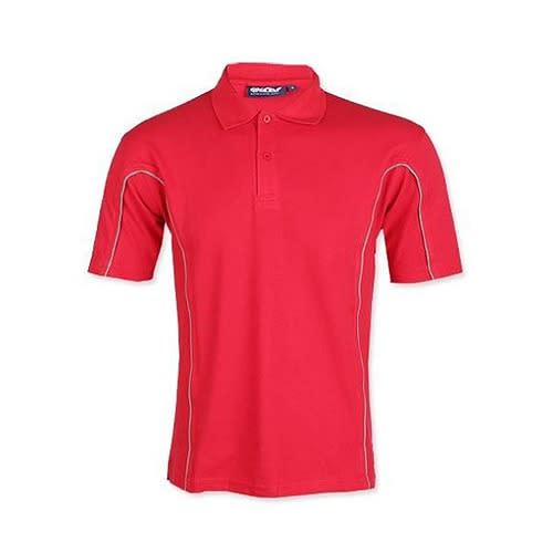 Mens Contrast Tip Polo - Red