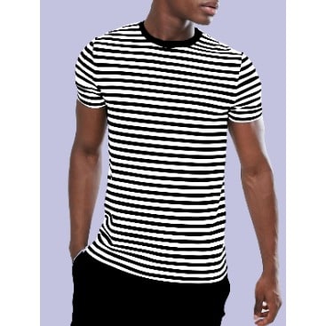 Plain Striped Classic Roundneck Tee