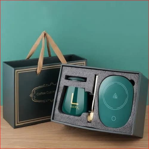 Ceramic Coffee Cup With Automatic Heating Pad