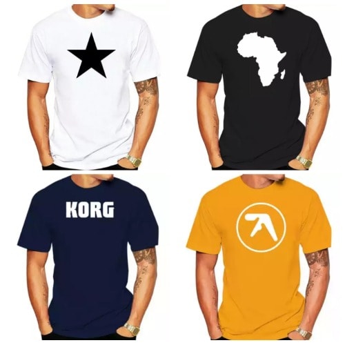 4 In 1 Smart Print T-shirts - Black White Yellow Blue