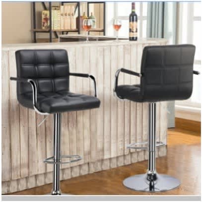 Hlinks Bar With Swivel Gas Lift Stool - 2pieces - Black