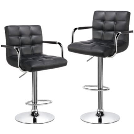 Hlinks Bar With Swivel Gas Lift Stool - 2pieces - Black