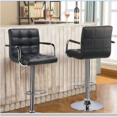 Hlinks Bar With Swivel Gas Lift Stool - 2pieces - Black