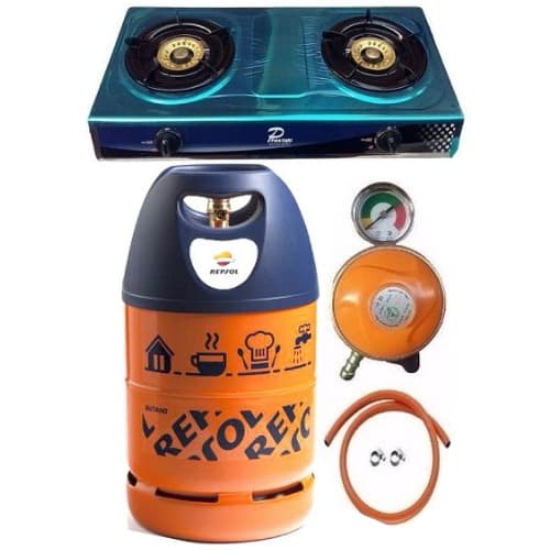 12.5kg Repsol Butano Gas Cylinder with Gas Cooker, Metered Regulator, Hose & Clips