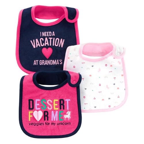 Child Of Mine Baby Girl 3 Pack Soak Free Bib – Grandma