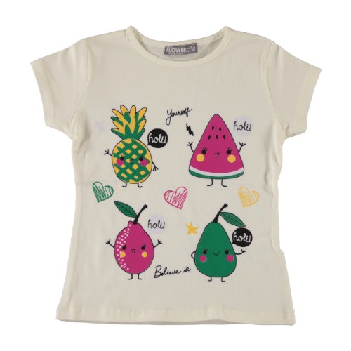 Fruity Top Girl T-shirt - Cream