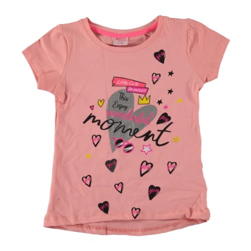 Enjoy Wonderful Moment Girls T-shirt - Peach