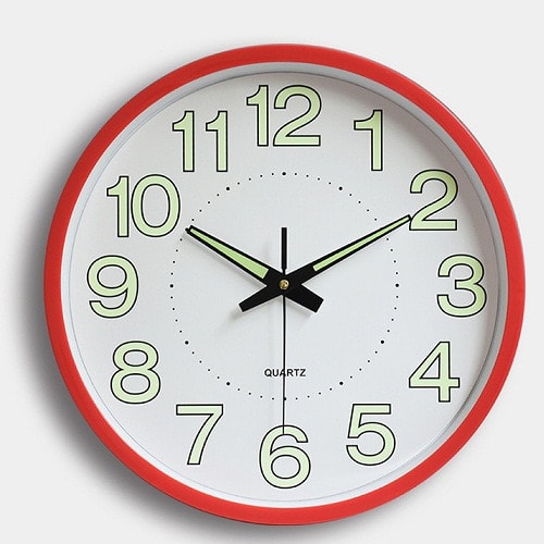Modern Circular Night Glow Luminous Wall Clock -  12 Inch(30cm)