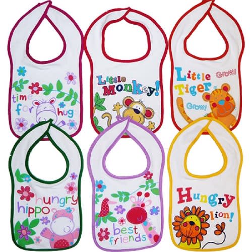 Unisex Babies Bibs - 6 Pieces