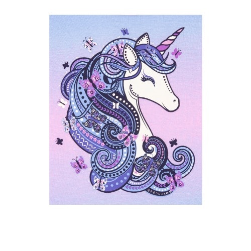 Girls Unicorn Hair Snug Fit Cotton Pyjamas Sleepwear- Lilac Violet