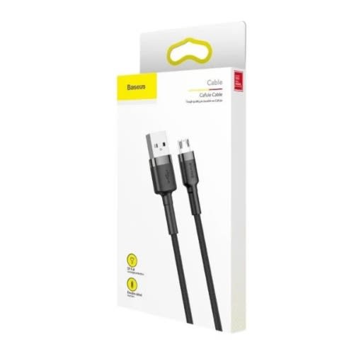 Camklf-bg1 Cafule 2.4a Micro Usb Cable 1m - Grey + Black
