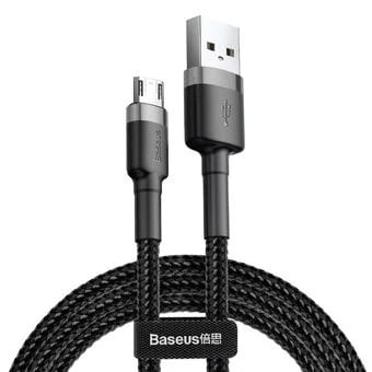 Camklf-bg1 Cafule 2.4a Micro Usb Cable 1m - Grey + Black