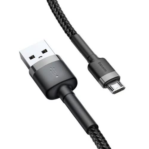 Camklf-bg1 Cafule 2.4a Micro Usb Cable 1m - Grey + Black