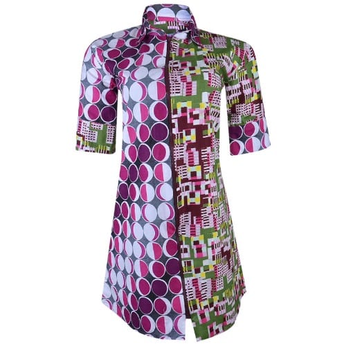 Ankara Patterned Free Shirt - Multicolour