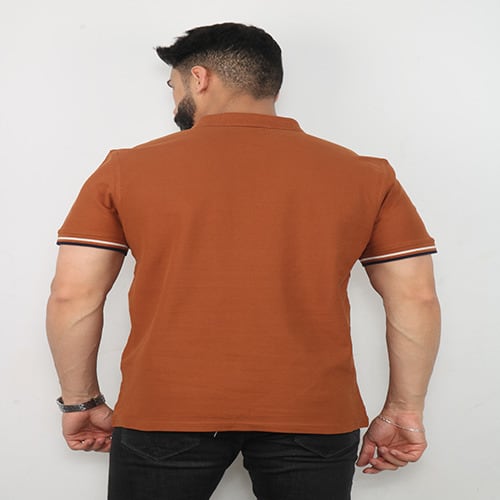 Men Slim Fitted Polo Shirt - Ginger Brown Colour