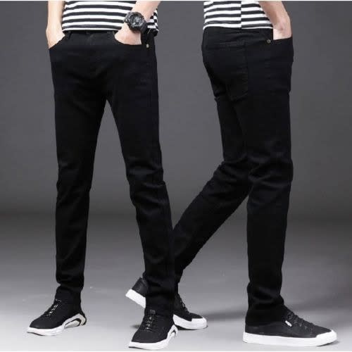 Men Straight Fitted Jean- Black