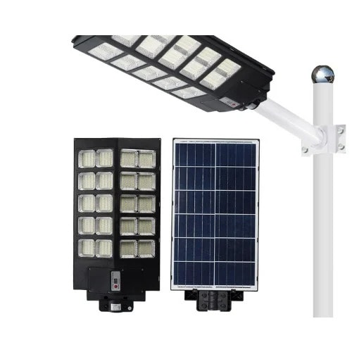 Solar Street Light  -1000W Of 6 Battaries Inside + Free Pole