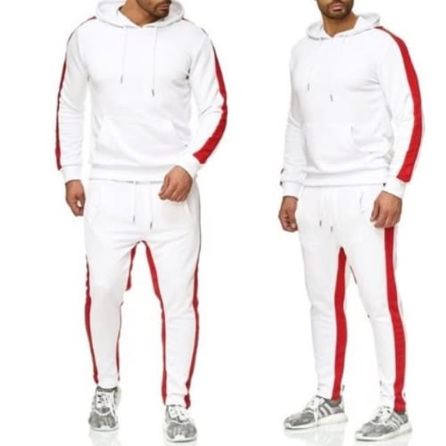 Men's Sweat Shirt & Joggers - Red & White
