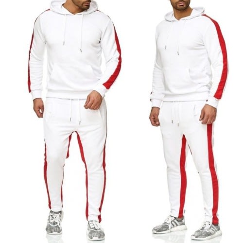 Men's Sweat Shirt & Joggers - Red & White