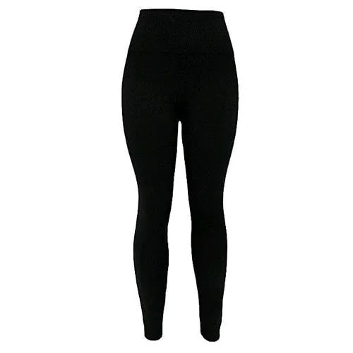 Ladies High Waist Thick Leggings - Black