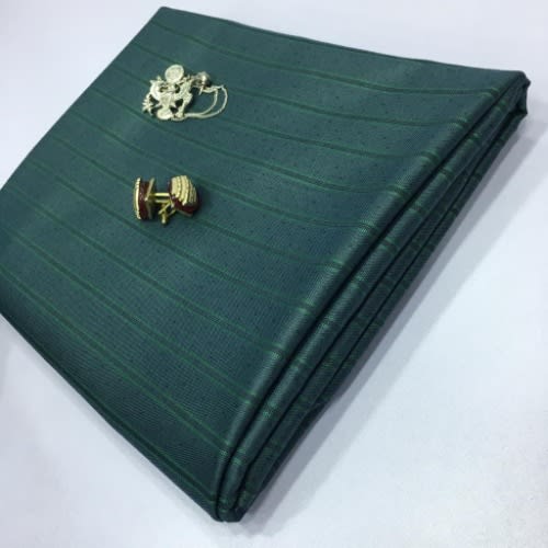 Green Strip Cashmere senator Material - 4 Yards