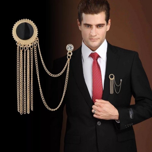Tassel Brooch With Free Pouch- Gold