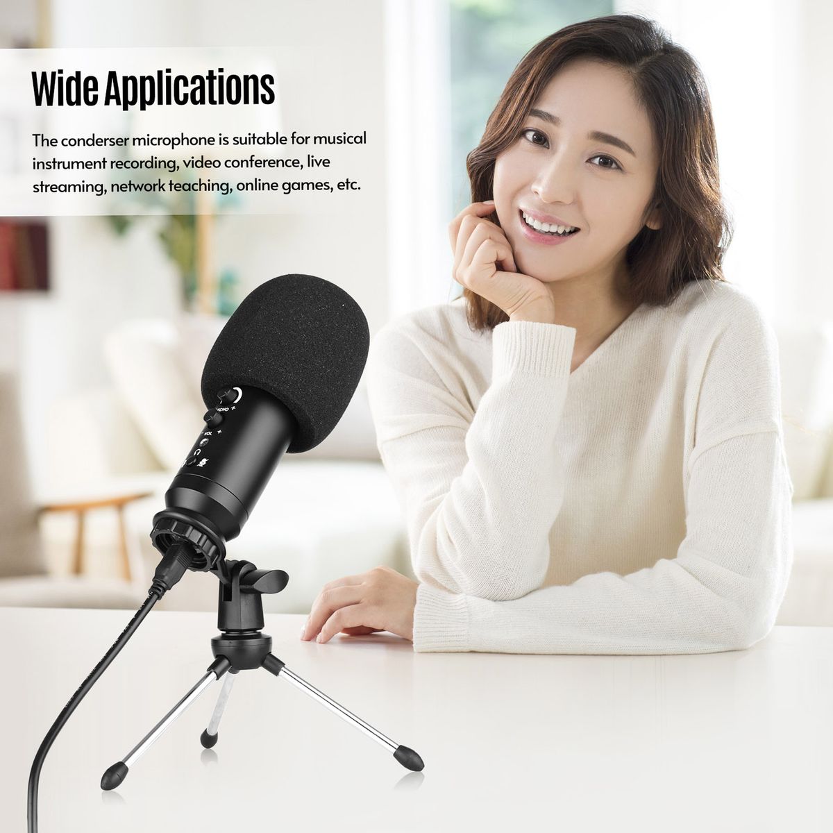 USB Condenser Microphone Computer Mic Kit