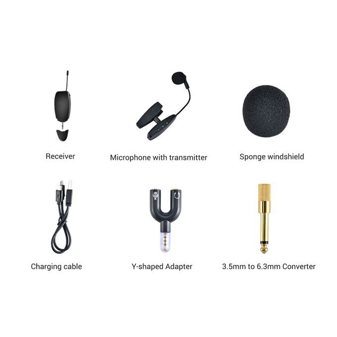 UHF Wireless Cardioid Condenser Microphone Clip-on Musical