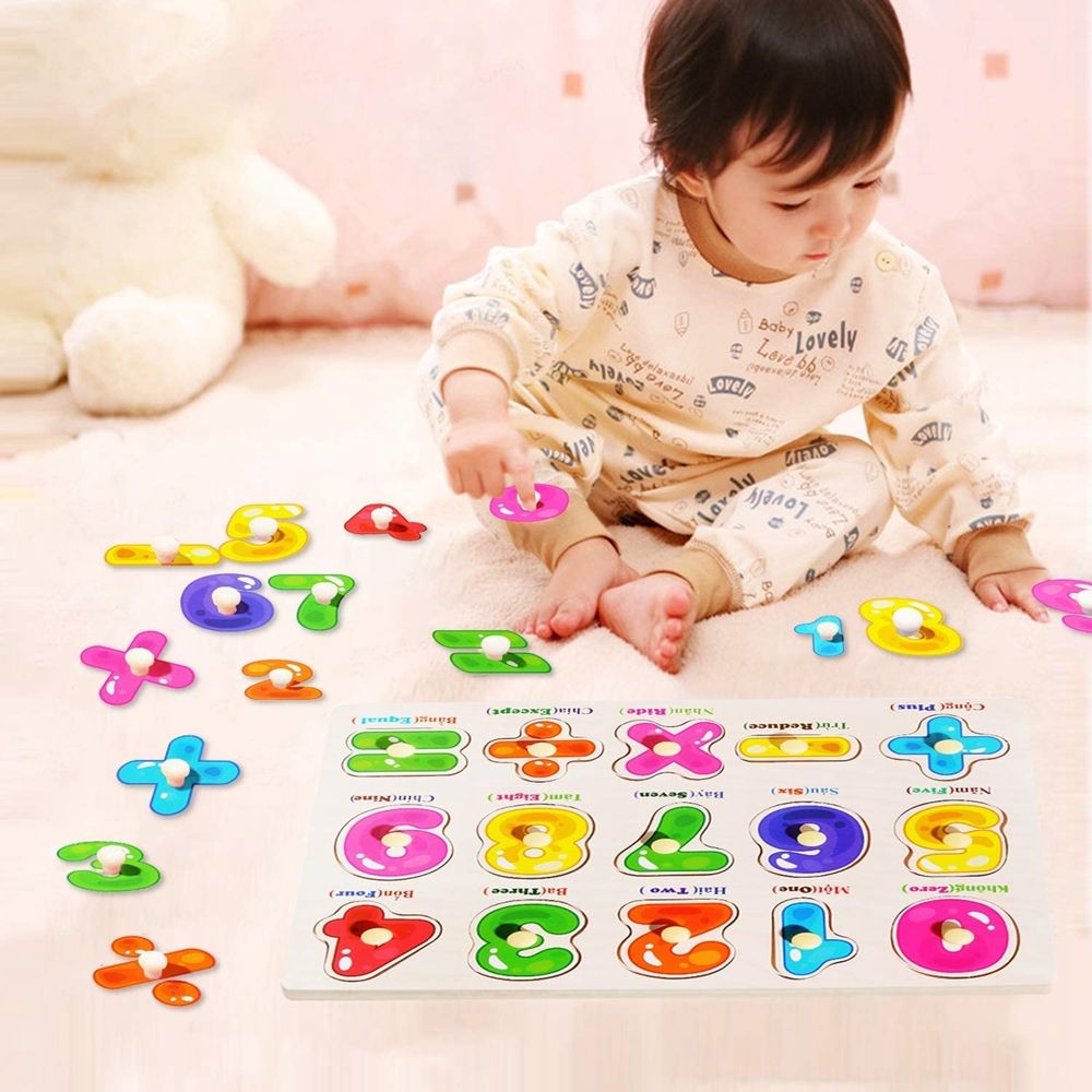Children Puzzle Wooden Peg Puzzles For Toddlers 2 3 Years Old Alphabet & Number Puzzles For Kids Letters Numbers Animals And Vehicles Learning Toys Gift For Girls And Boys 1