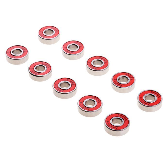 10Pieces Premium ABEC-9 Roller Skate Wheel Bearings Seal Ball Red