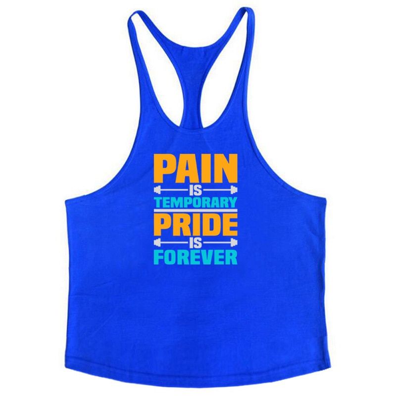 Brand Bodybuilding Stringer Tank Tops Mens Sportwear Vest Fitness Men Gyms Clothing Sleeveless Shirts Muscle Singlets(#blue160) SHA