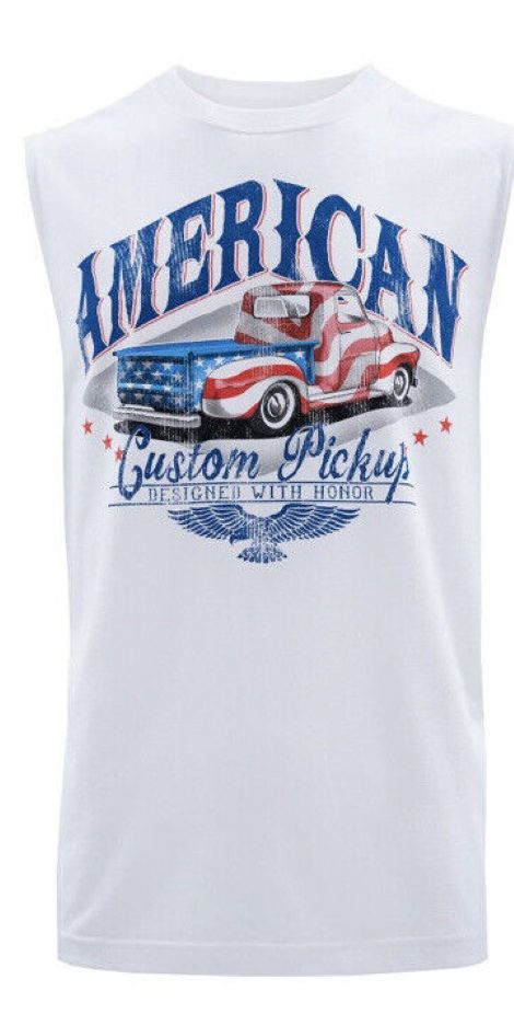 American Tank Top For Men White/Red