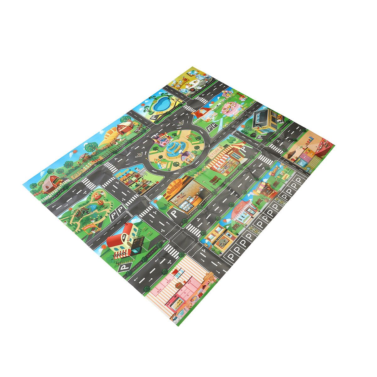 Traffic Map Play Mat Rug Carpet Car Vehicles Track Toy Kids Boys Gifts Map