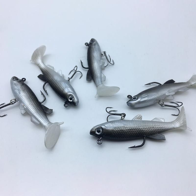 5 Pieces Soft Fishing Lure Wobbler Swim Bait Artificial Bait Carp Fishing Lead Jig Fish 14G/8Cm