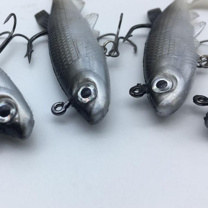5 Pieces Soft Fishing Lure Wobbler Swim Bait Artificial Bait Carp Fishing Lead Jig Fish 14G/8Cm