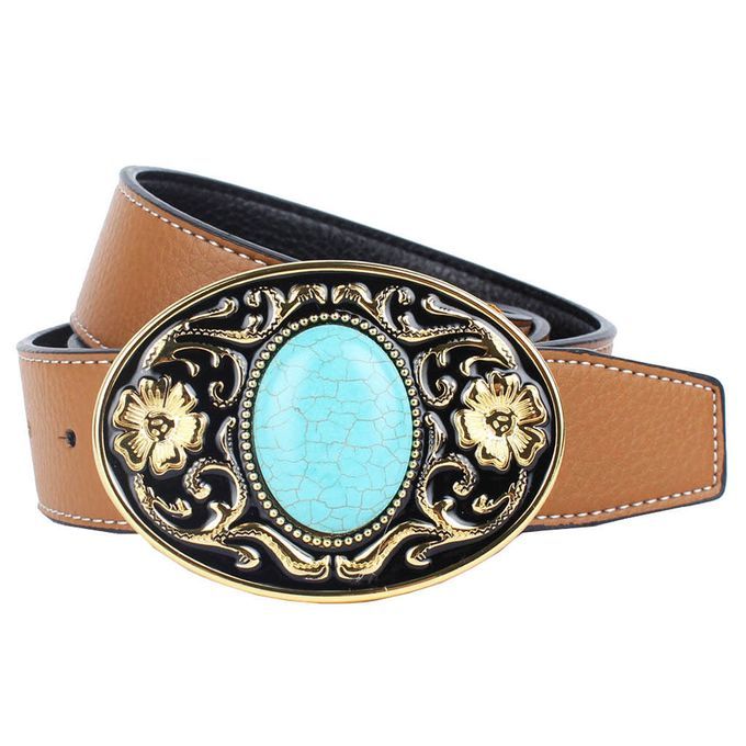 Fashion Belt Belts Leather Straps Western Cowboy Cowgirl Women Brown 1