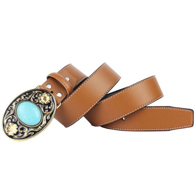 Fashion Belt Belts Leather Straps Western Cowboy Cowgirl Women Brown 1